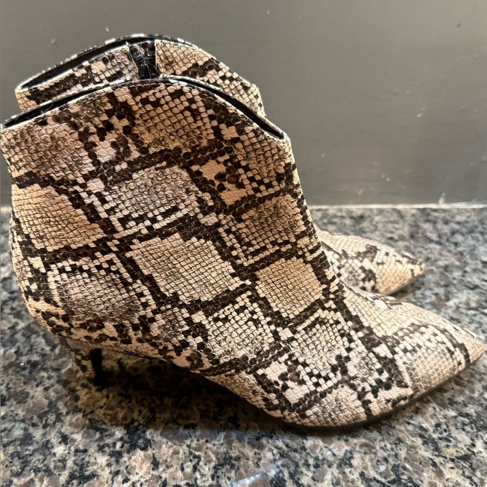Snakeskin Ankle Boots Size 9.5